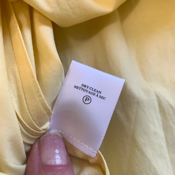 A.L.C. GEORGIA KNOTTED POPLIN SHIRT DRESS (Color: YELLOW, Size: 2) - Picture 10 of 10